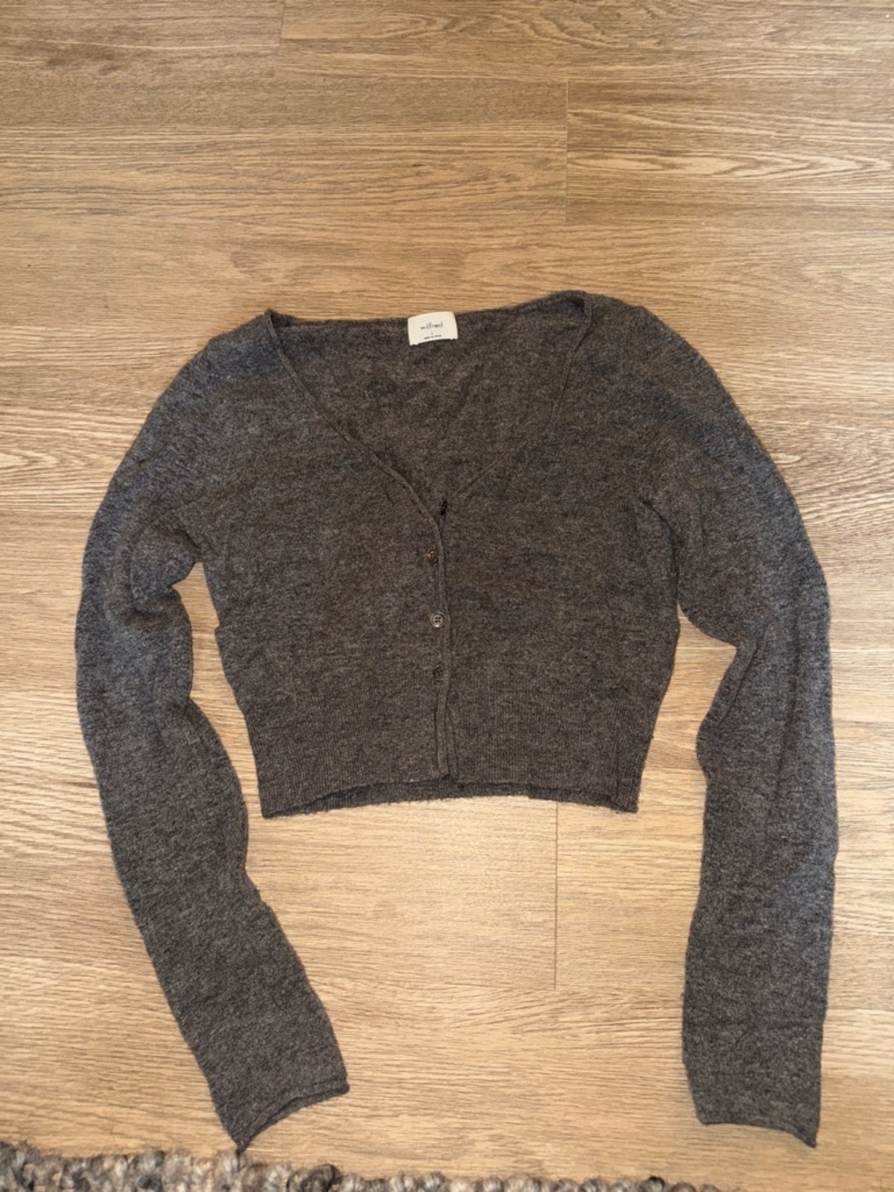 Wilfred Charcoal Gray V-Neck Button Cardigan